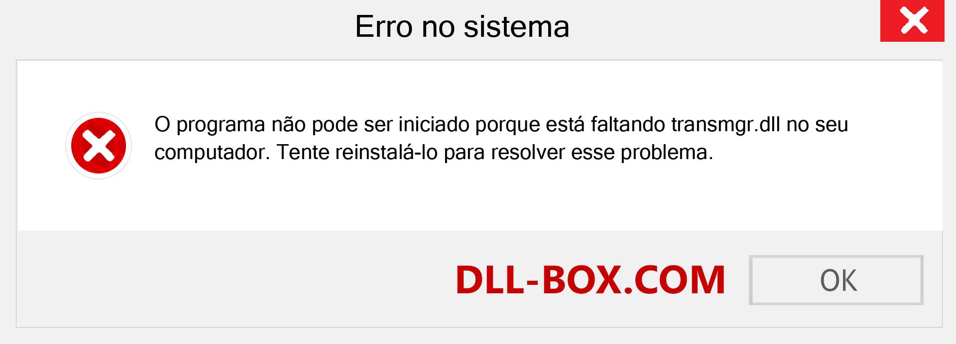 Arquivo transmgr.dll ausente ?. Download para Windows 7, 8, 10 - Correção de erro ausente transmgr dll no Windows, fotos, imagens